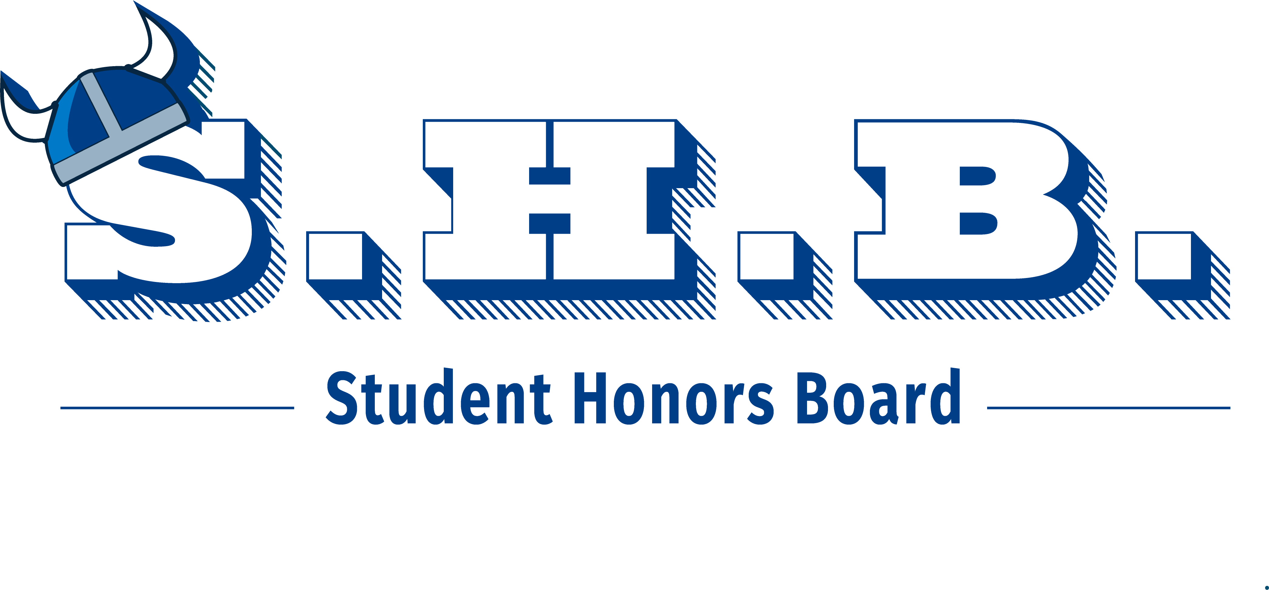Student Honors Board logo: S.H.B. with a little viking hat on the S.