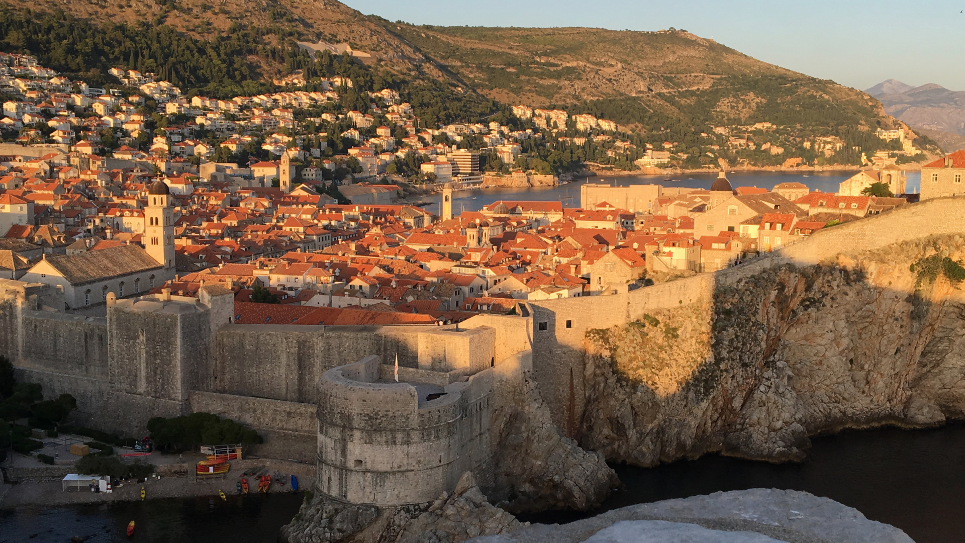 Aerial perspective of Dubrovnik, Croatia 