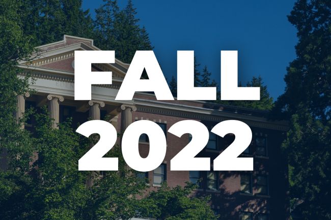"Fall 2022" is printed over an image of Edens Hall