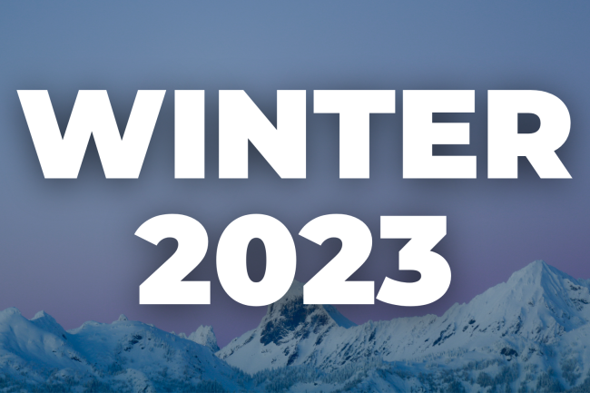 Winter 2023; snowy mountain range