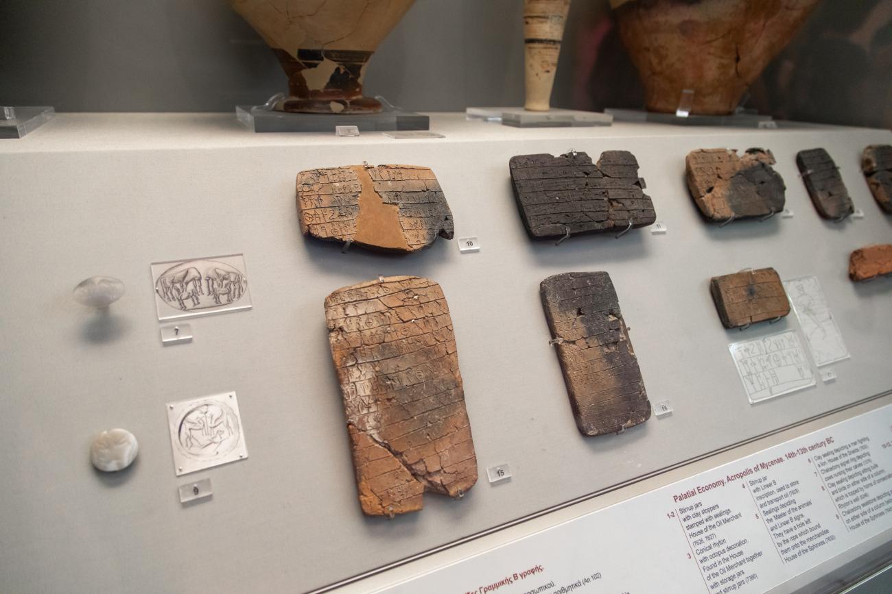 Clay Linear B tablets from the house of an oil merchant