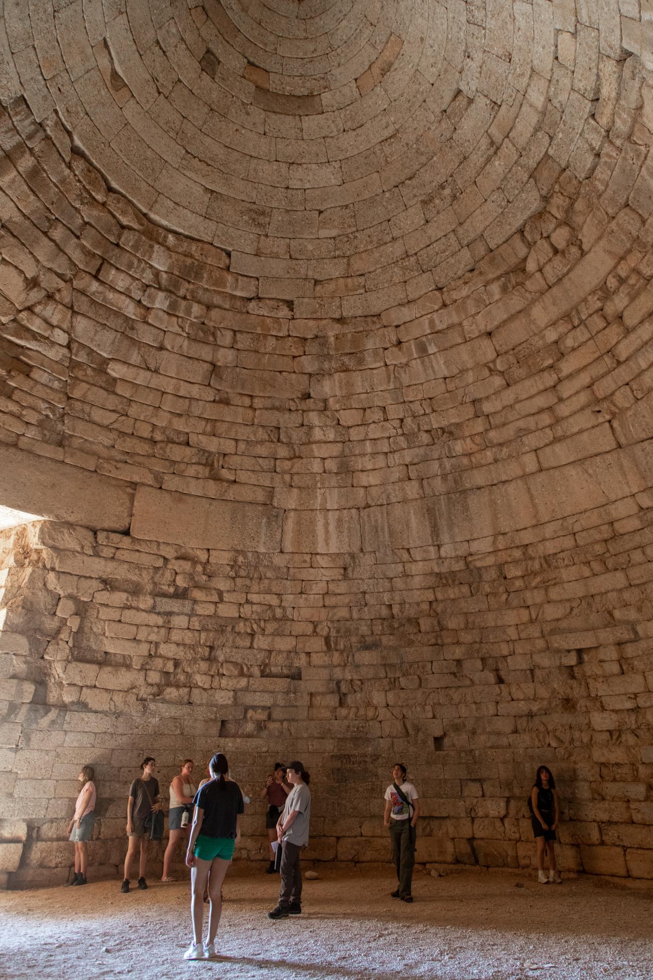 Students in the Treasury of Atreus or Tomb of Agamemnon