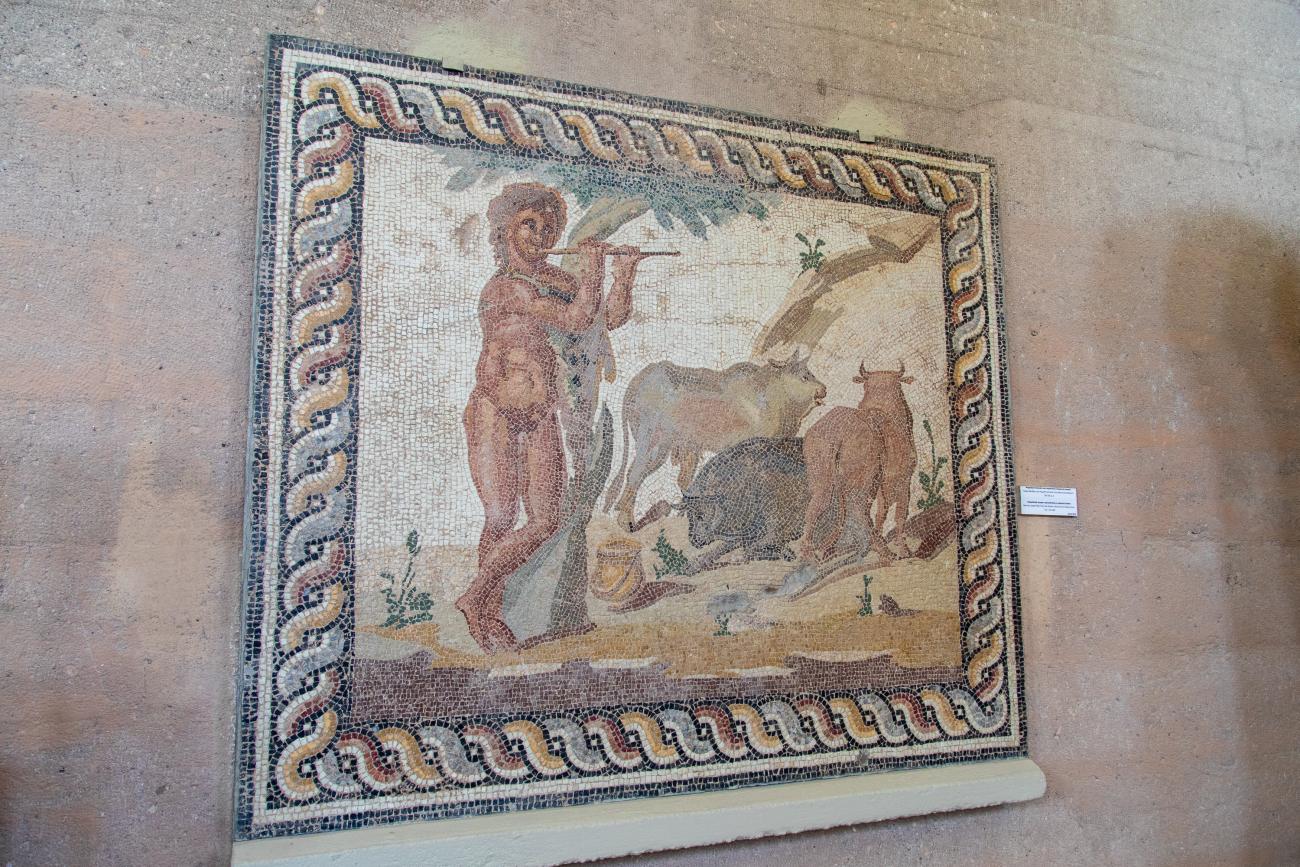 Tesselated mosaic representing a pastoral scene found at Kokkinovrysi - A.D. 150-200